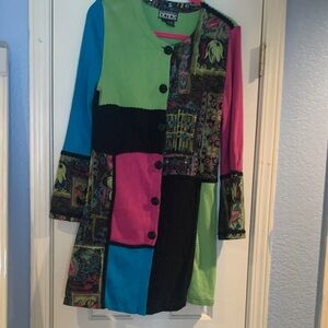 Berek Green and Black Paisley Patch Cardigan